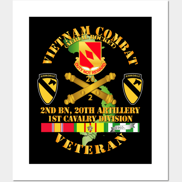 Vietnam Combat Veteran w 2nd Bn 20th Artillery DUI - 1st Cav Div V1 Wall Art by twix123844
